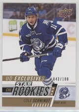 2017-18 Upper Deck CHL Star Rookies Exclusives 43/100 Cole Schwindt #398 i9y