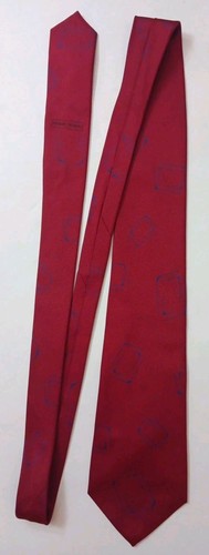 GIORGIO ARMANI Silk Tie Italy Red Blue Geometric Vintage Size L 57" × W 3.5" - Picture 5 of 9