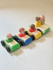 Plastic Fisher Price Little People Lot Of 5 People Plus 4 Vehicles Vintage EUC