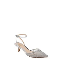 Jewel Badgley Mischka Yesenia Pumps Silver Metallic JW4804 Women's Size 7 Medium