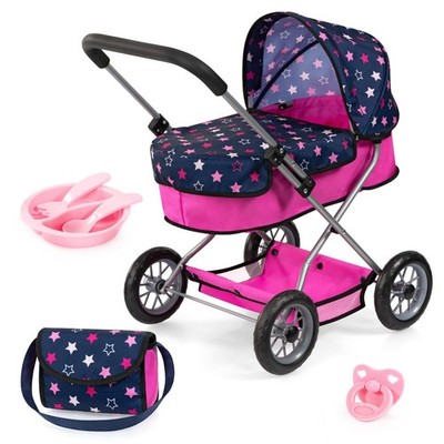 Bayer Puppenwagen Smarty mit Zubehör Tasche  Teller  Schnuller  Besteck  12216X