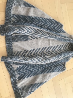 Kashmirweste Friendly Hunting L blau/beige neu oberschenkellang, ärmellos