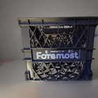 Vintage Foremost Foods Plastic Milk Crate - August 1980 Date Stamped Gray — photo 1