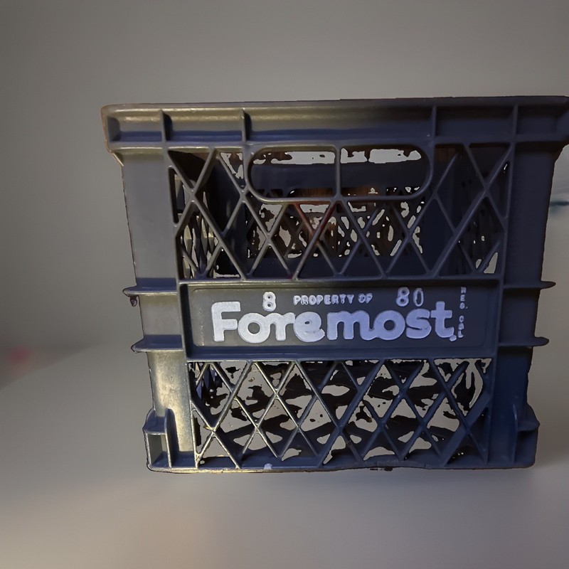 Vintage Foremost Foods Plastic Milk Crate - August 1980 Date Stamped Gray