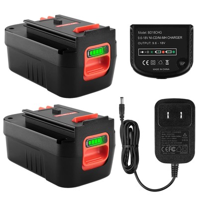 2Pack 6.5Ah Lithium Battery Replacement for Black and Decker 18V Battery Fire...