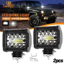 2PCS 4"inch 300W LED Spot Beam Fog Work Lights Pods Off Road SUV ATV 4WD