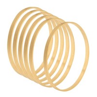 "6 Stk. Holz Bambus Hoop Kranz 6.7\" FüR Hochzeitskranz HäNgende Bastelarbeiten"