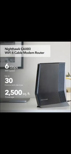 NETGEAR Nighthawk CAX80 AX6000 8-Stream Wi-Fi 6 Cable Modem Router, 6Gbps - Picture 5 of 7