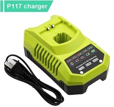 P117 Fast Charger For RYOBI One Plus P108 18V High Capacity Lithium-Ion Battery