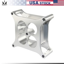 2 Inch T6 Aluminum 4150 Cnc Machined Carburetor Spacer Square Bore 4 Port Silver