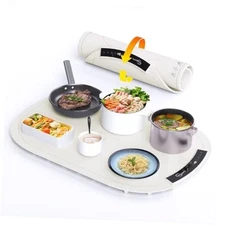 Warming Tray Mat, Silicone Food Warming Tray for Buffets & Parties, Beige