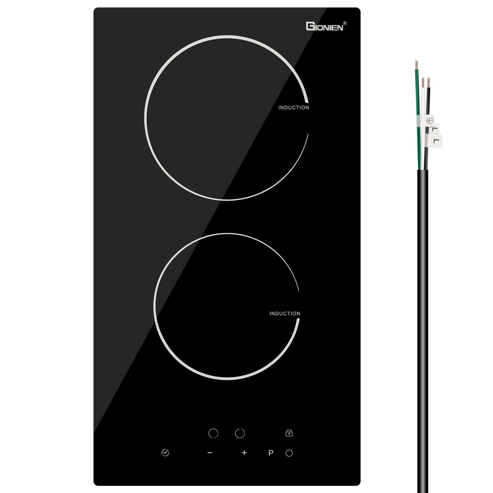 12-Inch Induction Cooktop, 2 Burners, 3500W Electric Stove, Built-In or