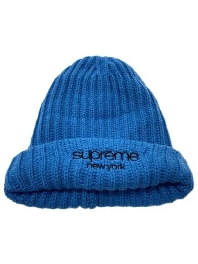 Supreme Classic Logo gros bonnet côtelé bonnet tricot acrylique gratuit bleu AEk50
