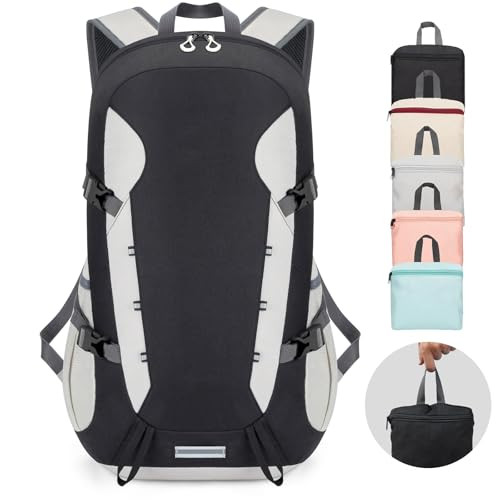 Hiking Backpack,Travel Backpacks for Men Women,Water Resistant 40L Black White-image