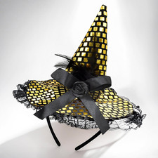 Witch Hat Headband for Women - Mini Witches Headpiece for Halloween Costume Dres