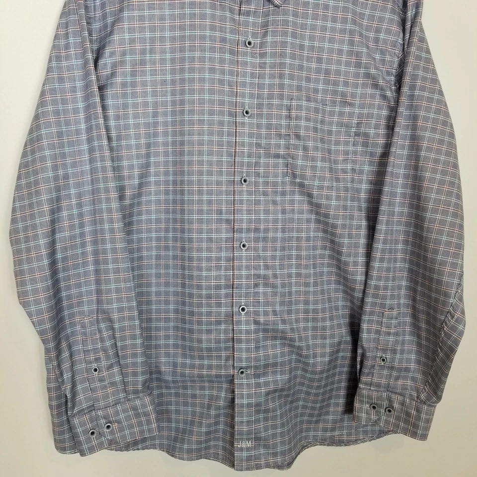 Johnston & Murphy Men XC4 Extreme Comfort Plaid Button Up Shirt  2XL Long Sleeve - Image 3 of 4