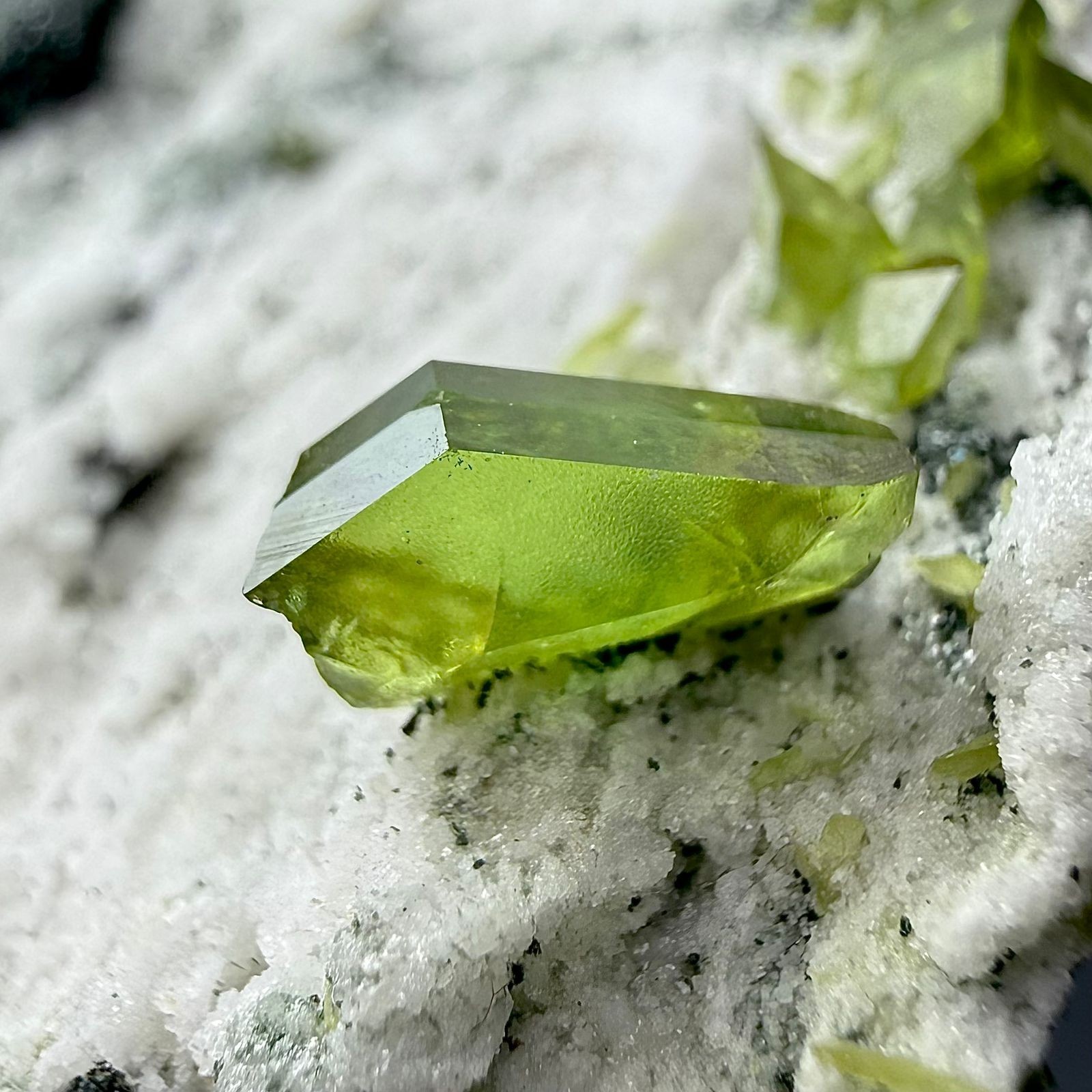 Green Titanite/Sphene Crystals Cluster On Matrix From Skardu-Pakistan- 114 grams