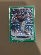 2022 Topps Series 2 #555 Lane Thomas Green Ice #/499 Washington Nationals