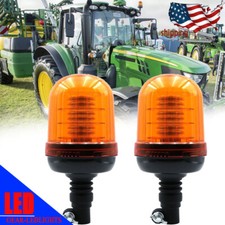 Pairs Led Beacon Warning Flashing Rotating Amber Flexible Din Pole Tractor Light