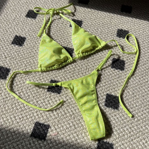 Damen Bikini Sets Sexy Glitzer BH mit Thongs Bademode Badeanzug Summer Beachwear - Picture 26 of 60