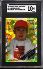 2021 #32 Charle Leclerc Chartreuse Refractor 37/199 SGC 10 Gem Mint