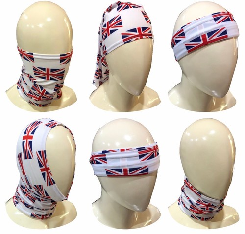 Maschera viso avvolgente testa Union Jack Flag - scaldacollo tubolare - sciarpa mnood copri collo - Foto 5 di 5