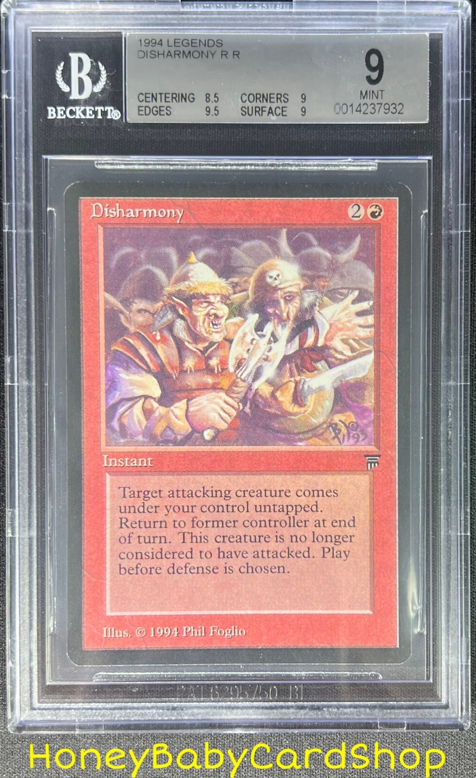 MTG Legends 1994 Disharmony BGS 9.0 MINT Old School 93/94