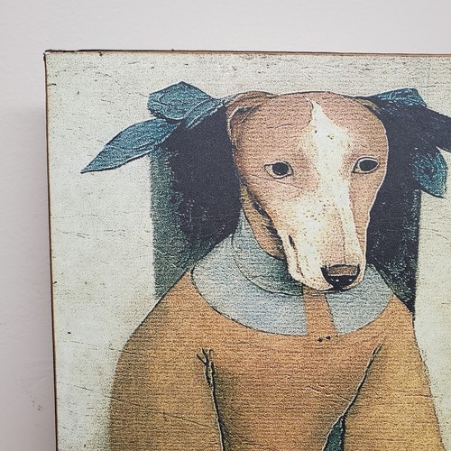 FOLK COLONIAL REPRODUCTION MEDIEVAL PRIMITIVE VINTAGE STYLE DOG SERIES #3 SIGN - Picture 4 of 11