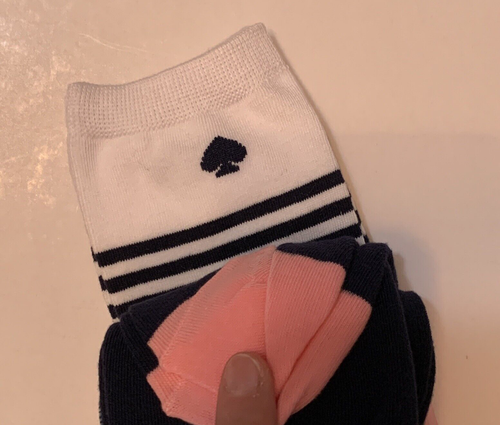 Kate Spade Damen Crew Hosen Socken 3 Paar Crew blau Set Einheitsgröße neu mit Etikett - Bild 4 von 6