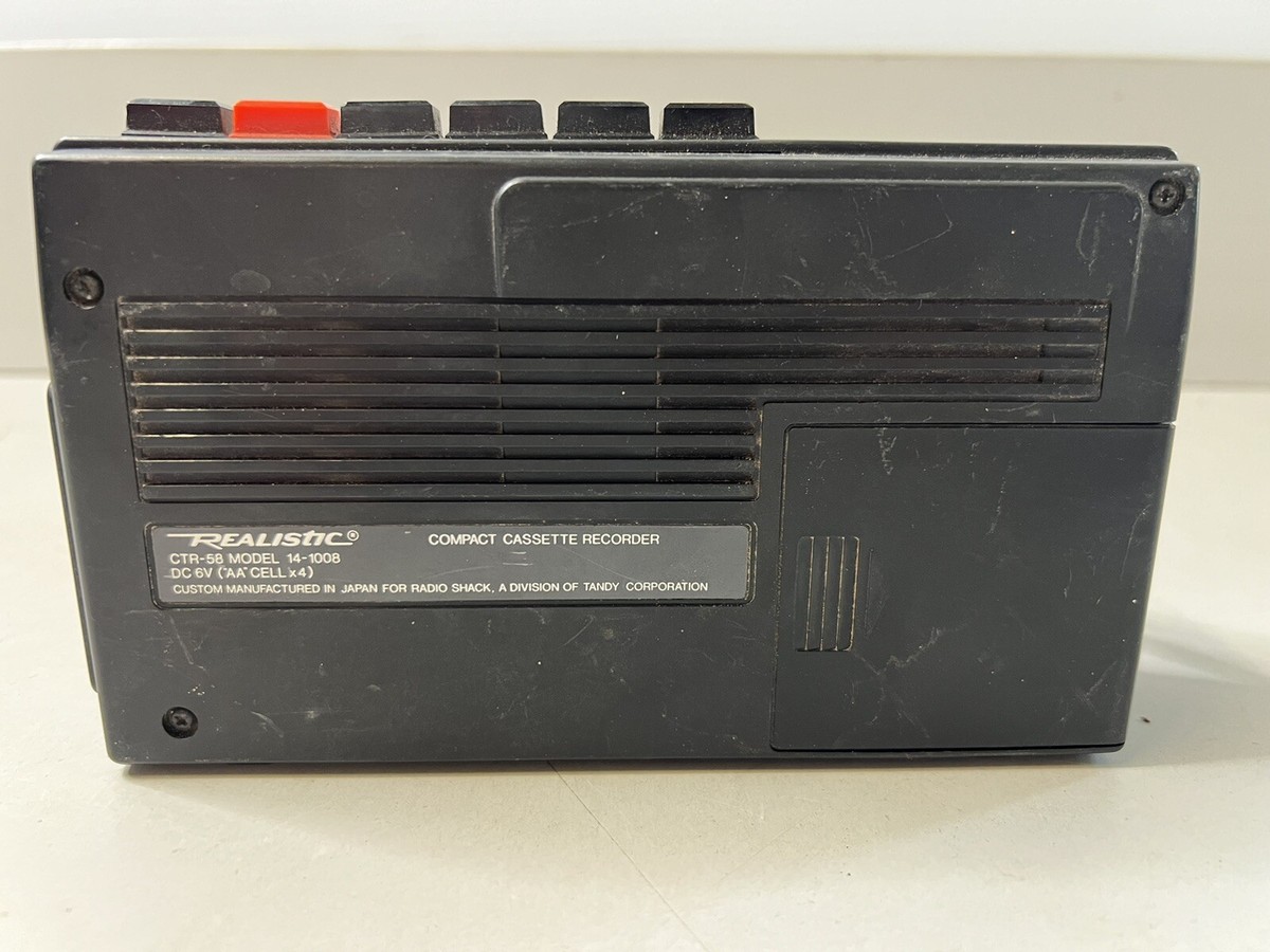 Realistic CTR-58 Portable Cassette Recorder Player Model 14-1008