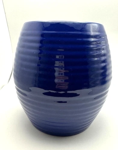 Vintage Bauer Pottery Cookie Jar Cobalt Blue Ring No Lid  - GREAT CONDITION