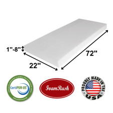 FoamRush 22" x 72" High Density Upholstery Foam Seat Cushion Medium Firm USA