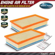 2x Engine Air Filter for Jeep Gladiator JT 2021-2023 Wrangler JL 20-23 V6 3.0L