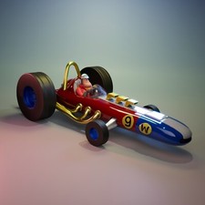 UNPAINTED Wacky Races Turbo Terrific Coupe 3D Printed Model Kit UW