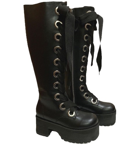 white platform boots size 6