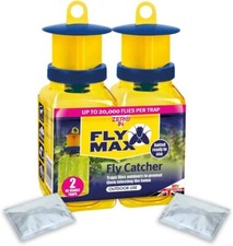 The Buzz STV Fly Catcher Trap Twin Pack with Bait Zero In Potent Rescue Fly Trap