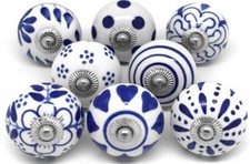 20 Pc Blue and White Assorted Ceramic Knobs Pumpkin Knobs Kitchen Cabinet Knobs