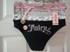 Juicy Couture Intimates Bikini Panties Logo 5 Pack Seamless Sz Med / L / XL NWT