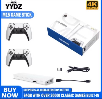 M15 Retro Spielekonsole 64GB 20.000+ Spiele 4K HD Output Stick mit 20+ Emulatoren