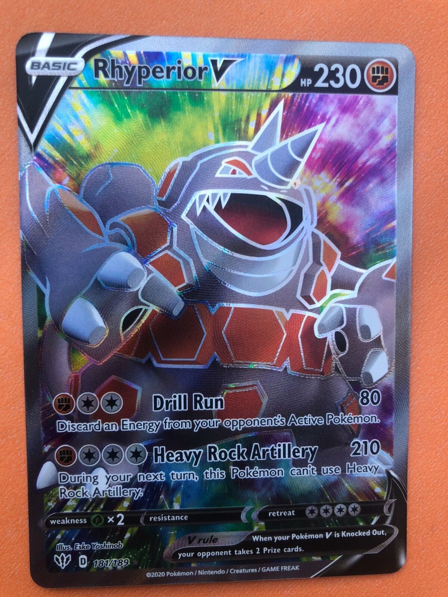 Rhyperior V 181/189 Darkness Ablaze NM Ultra Rare Full Art Pokemon