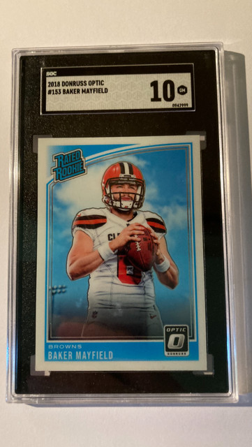 2018 Donruss Optic #153 Baker Mayfield Rookie SGC 10 GEM MINT