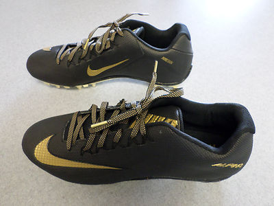 RARE Sample Nike ''Alpha Pro 2'' Black/Gold, Low Football Cleats Men's 16 