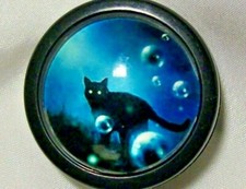 Halloween BLACK CAT BUBBLES - ID Holders Badge Reels plastic
