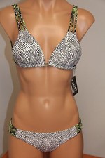 NWT VOLCOM Swimsuit Bikini 2pc set Size S YEF Yellow Flash Reversible top