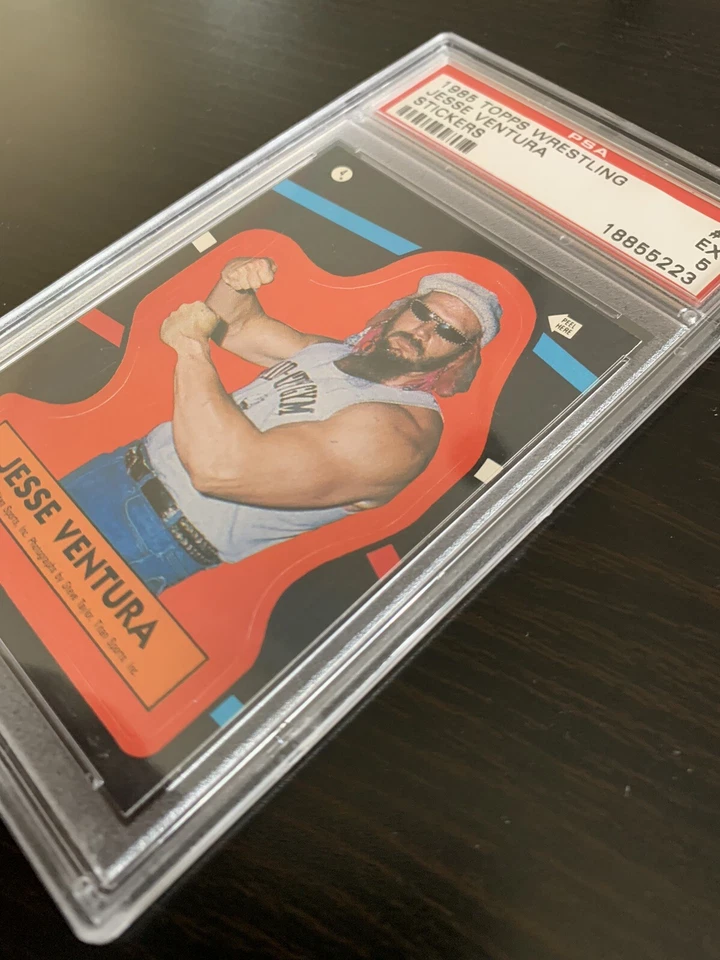 Jesse "The Body" Ventura 1985 Topps WWF wrestling sticker #4 very NICE PSA 5 - Image 2 of 4