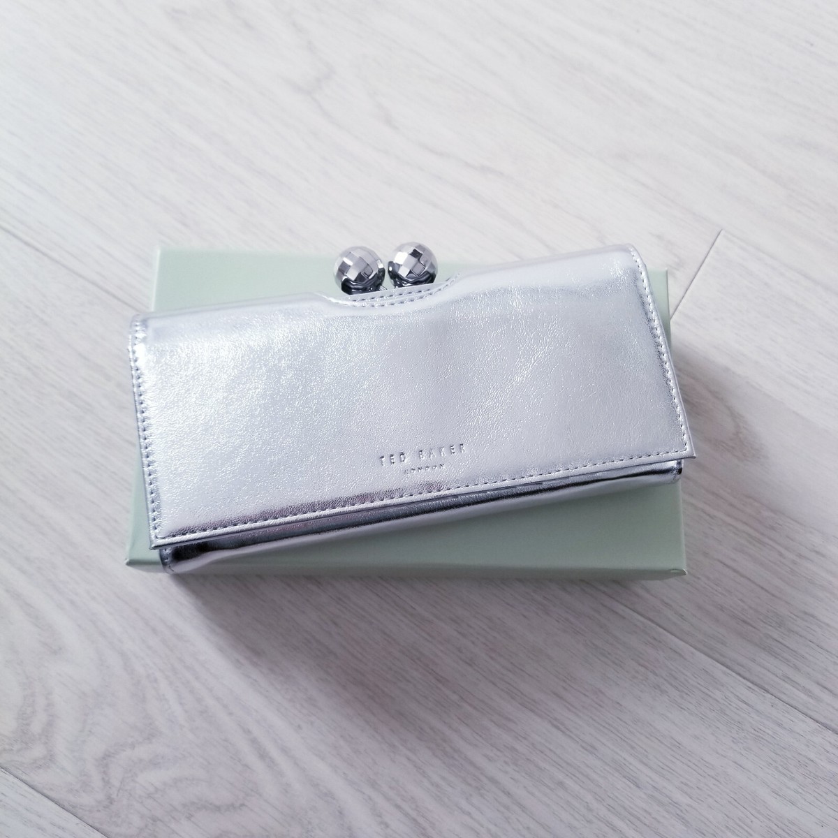 Ted Baker Dissco Disco Ball Frame Purse Silver BNWT Boxed £90