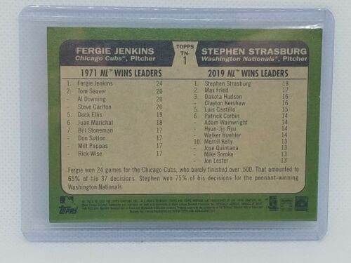 Stephen Strasburg + Fergie Jenkins 2020 Topps Heritage Baseball - Then And Now - Picture 2 of 2