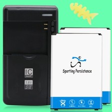 2x 3220mAh Standard Battery Desktop Charger for LG Rebel 3 LTE L157BL Cellphone