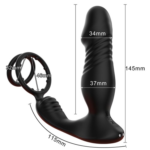 Männer Cock Penisring G-Spot Vibrator Anal-Plug Butt Dildo Prostata Sexspielzeug - Bild 15 von 24