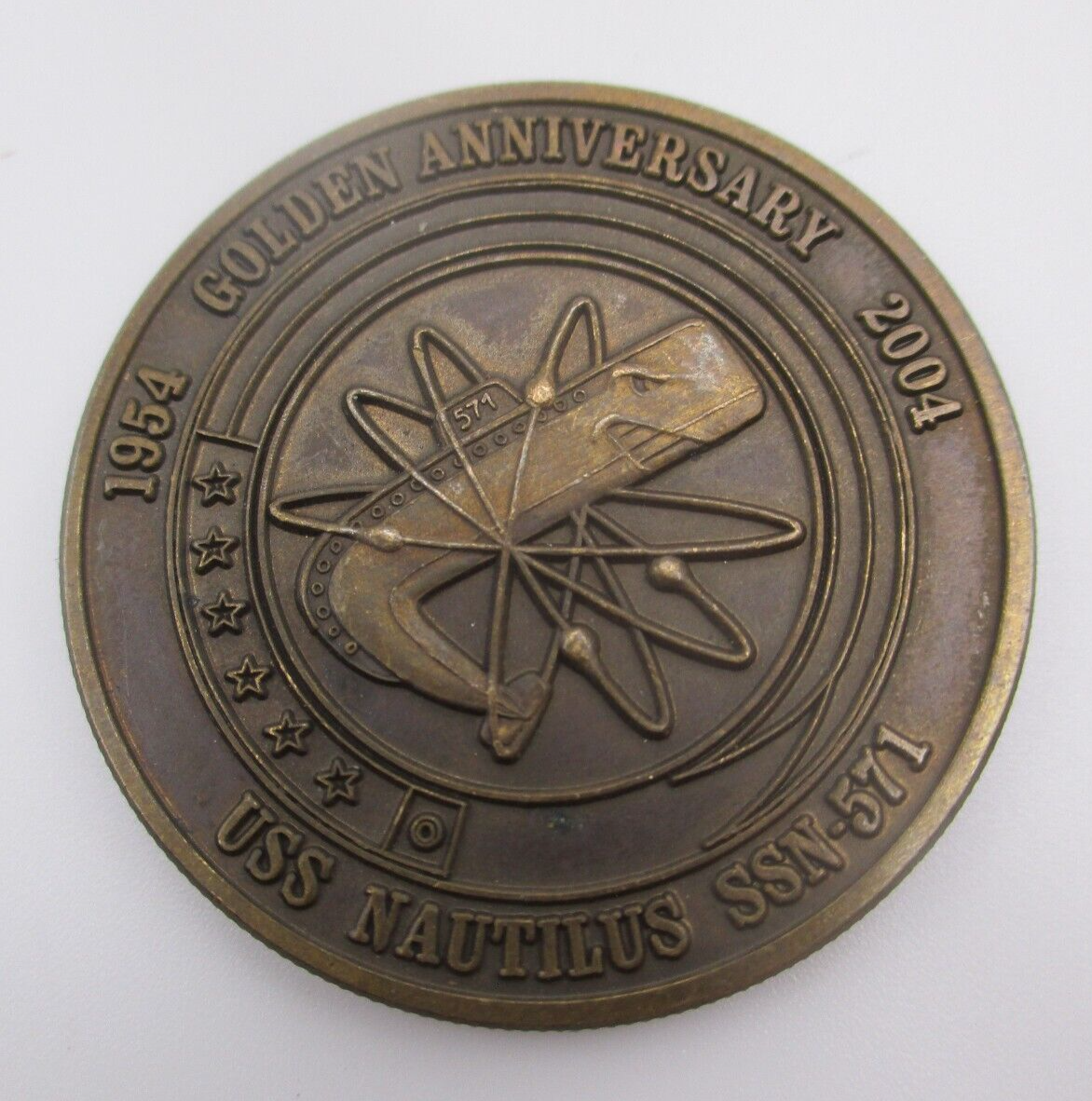 USS Nautilus SSN-571 Nuclear Submarine Golden Anniversary Bronze